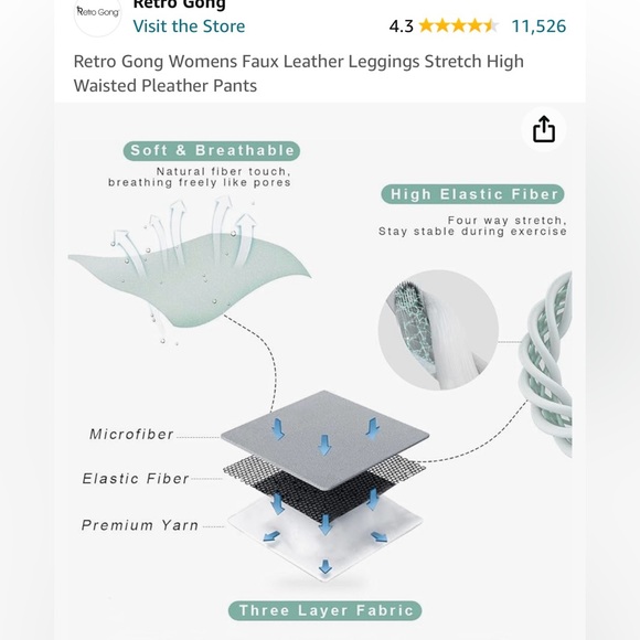 Retro gong women’s faux leather leggings stretch high waisted pleather pants. - Picture 6 of 7